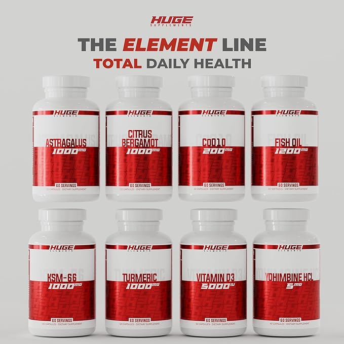 Huge Supplements KSM-66 Ashwaghanda, High Potency 5% Withanolides, 1000mg of Clinically Studied KSM66 (120 Capsules)