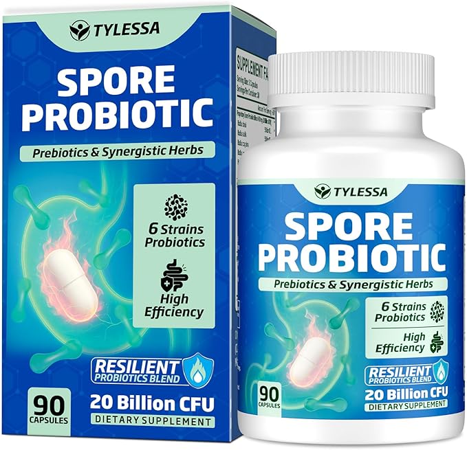 Spore Probiotic, 90 Capsules - Bacillus Subtilis Spore Based Probiotic for Women & Men, 20 Billion CFU Probiotics for Digestive Health, Daily Gut Health & Immune Support, Vegan & Shelf Stable