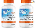 Doctor's BEST Betaine HCI Pepsin & Gentian Bitters,Digestive Enzymes for Protein Breakdown & Absorption,Non-GMO,Gluten Free,360 Count (Pack of 2)
