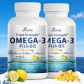VivoNu Triple Strength Omega 3 Fish Oil - 4200mg, 360 Softgels | Enteric-Coated for No Fishy Aftertaste | Wild-Caught | Third-Party Tested