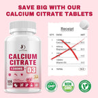 (2 Pack) Calcium Citrate with Vitamin D3 Supplement for Women & Men, Calcium Citrate 600/1200 mg with Magnesium Zinc D3 for Bone Muscle & Teeth Health - 120 Count - 120 Day Vegan Supply