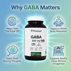 PRISTINE'S GABA 500mg Sleep Quality Support Supplement - 180 Day Supply - Calm Mind & Relaxation Sleep Support Capsules Glass Bottle