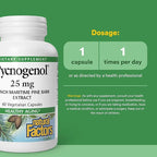 Natural Factors Pycnogenol 25 mg, Antioxidant Support for Healthy Aging, 60 Capsules