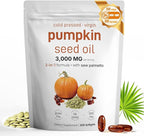 Pumpkin Seed Oil with Saw Palmetto - Cold-Pressed Softgels for Hair Growth & Prostate Support - Organic Supplement for Men & Women, Non-GMO, 300 Softgels