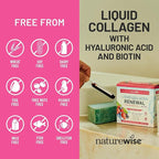 NatureWise Hydrolyzed Liquid Collagen for Women & Men 4000mg - High Absorption, Type 1 & 3 Peptides with Biotin + Vitamin C + Vitamin B Complex & Hyaluronic Acid -Mixed Berry - 10 Tubes[10 Day Supply]