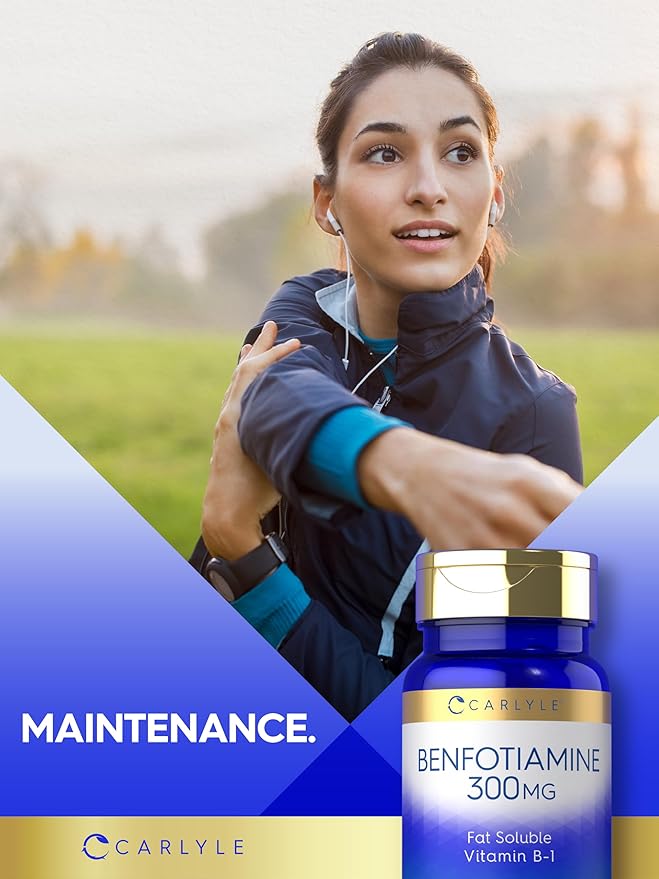 Carlyle Benfotiamine 300mg | 90 Capsules | Fat Soluble Vitamin B1 Thiamine | Non-GMO, Gluten Free Supplement