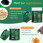 Bundle of Himalayan shilajit & sea Moss Gummies – 3000 mg shilajit, sea Moss 1600mg ksm 66 ashwagandha, no Added Sugar, lab Tested, 75%+ fulvic Acid, 92+ Minerals, All One Supplement(1 Package).