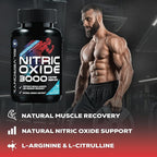 Extra Strength Nitric Oxide Booster - 3X Strength L-Arginine AKG & Citrulline Malate - Men & Women Premium Pre Workout Nitric Booster - Natural Energy & Muscle Support, Bottled in USA - 180 Capsules