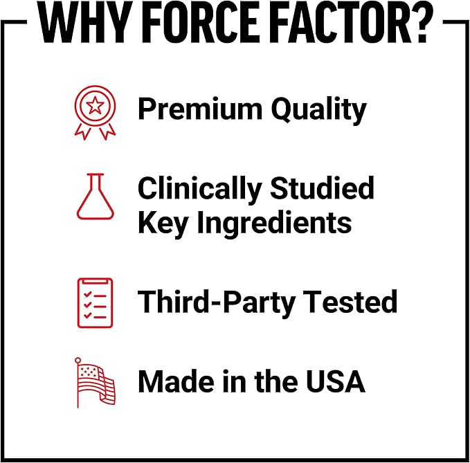 Force Factor Creatine Monohydrate, 5g Micronized Creatine Powder for Muscle Strength, Performance, Recovery and Cognitive Support, On The Go Single Serve Travel Packs, Unflavored, 30 Packets