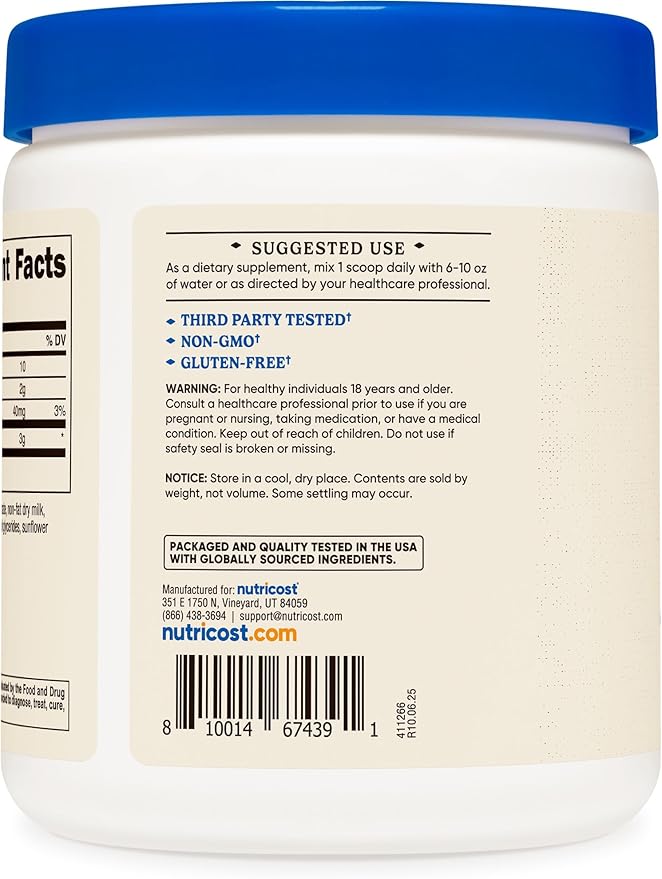 Nutricost Colostrum Powder 8 oz, Lactoferrin and Minimum 30% Immunoglobulins (IgG), from Bovine Colostrum, 3g Per Serving, 76 Servings