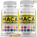 Ashwagandha Maca Root Fenugreek Supplement with Tongkat Ali Ginseng - Assists with Mood & Thyroid Health - Made in USA - 120 Count