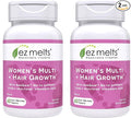 EZ Melts Women's Multi + Hair Growth - Daily Multivitamin for Women - Supports Healthy Energy Levels & Reduced Hair Shedding - Non-GMO & Vegan - Peach - 120 Dissolvable Tablets (60 Servings)