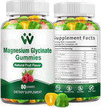 Magnesium Glycinate Gummies for Adults - Sugar Free Magnesium Potassium Supplement for Calm Mood, Muscle, Bone & Energy Support, 80 Gummies