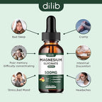Magnesium Glycinate Liquid Drops Supplement, with Magnesium Glycinate 500mg Ashwagandha, L - Theanine, Chamomile -Support Stress Relief, Bone, Muscle, Mood Peach Flavor