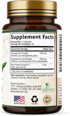 Ashwagandha Supplements - Premium Ashwagandha Capsule for Women & Men, Natural Antioxidant Support Ashwa Root Extract, Extra Strength Calm Support with Black Pepper, Vegan - USA Bottled - 180 Capsules
