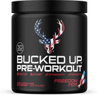 Bucked Up Pre Workout Freedom Pop | 200mg Caffeine with Citrulline Malate Beta Alanine AlphaSize and Taurine | Pre Workout Powder (30 Servings)