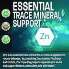 Bronson Zinc Triple Play 30mg Triple Coverage Immune Support with Zinc Acetate, Picolinate & Orotate - Immune, Antioxidant & Skin Health Support - 250 Vegetarian Capsules