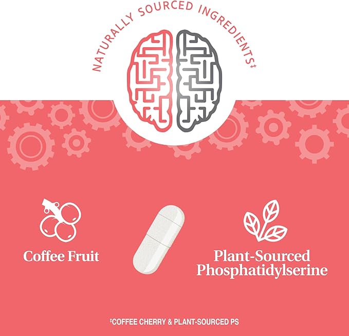 21st Century Brilliant Brain Performance Capsules, (30 Count), Cognitive Health Support, Contains Plant-Sourced Phosphatidylserine & Nootropic Coffee Fruit Extract, Decaf & Gluten Free