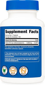 Nutricost Vitamin B12 (Methylcobalamin) 1000mcg, 120 Capsules - Vegetarian, Non-GMO & Gluten Free B12 Supplement