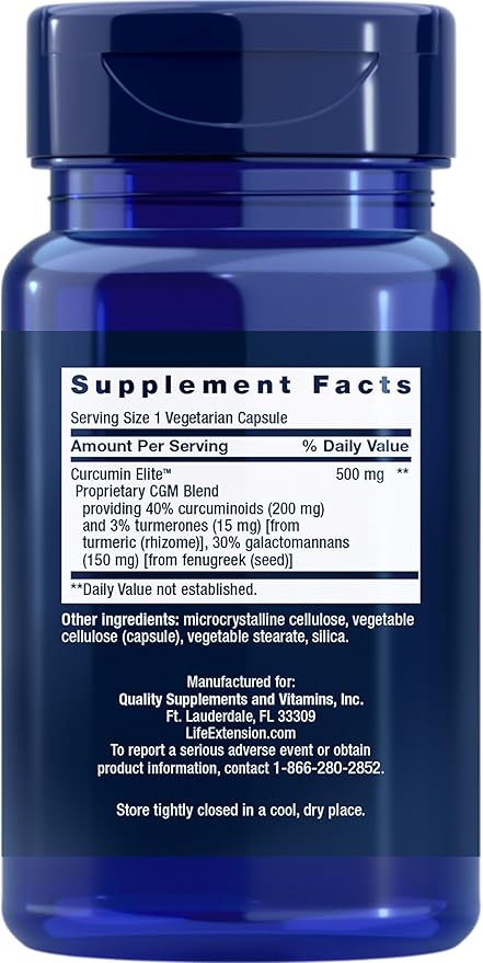 Life Extension Curcumin Elite Turmeric Extract, 60 Count (Pack of 2)