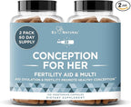 Eu Natural Conception for Her Fertility Supplements for Women - Ovulation, Hormonal Balance & Regular Cycle Support - Myo-Inositol, Folate, Shatavari & Vitex - 120 Vegetarian Capsules