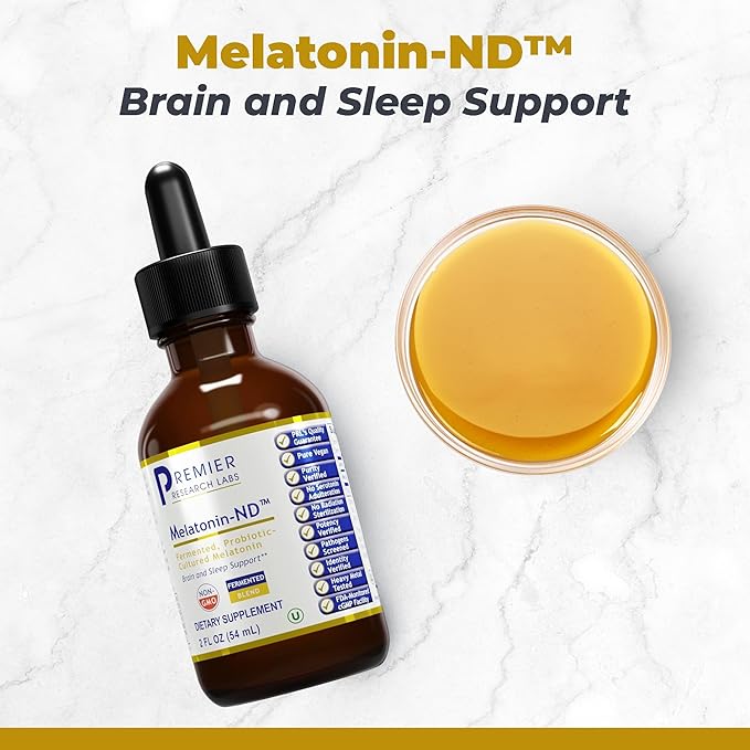 Premier Research Labs Melatonin-ND - Melatonin Liquid, Liquid Melatonin for Adults, Sublingual Melatonin Drops, Made with Organic Ingredients, Vegan Friendly - 2 Fl Oz (54 Servings)