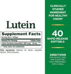 Nature's Bounty Lutein Pills, Eye Health Supplements and Vitamins, Support Vision Health, 20 mg, 40 Softgels (Pack of 2)