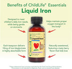 CHILDLIFE ESSENTIALS Liquid Iron for Kids - Iron Supplement Drops for Toddler & Baby, Gluten Free - Natural Berry, 4 Fl Oz