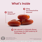 Jarrow Formulas QH-absorb + PQQ - 30 Softgels - Dietary Supplement Supports Mitochondrial Biogenesis, Energy Production & Cardiovascular Health - Up to 30 Servings