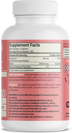 Bronson Collagen Peptides 3000mg (per Serving) with Biotin & Vitamin C - for Hair, Skin & Nails Support, Non-GMO, 300 Tablets