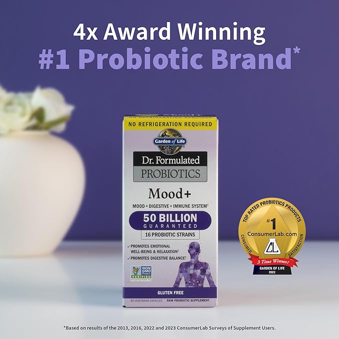 Garden of Life Dr. Formulated Probiotics Mood+ Acidophilus Probiotic Supplement & Zinc Supplements 30mg High Potency Raw Zinc and Vitamin C Multimineral Supplement