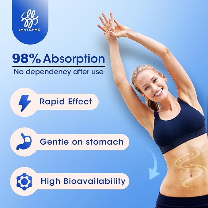 iMATCHME Magnesium Bisglycinate 100%, Magnesium Supplement Support to Sleep & Calmness,Heart Healthy, Muscle & Bones, Maximum Absorption,180 Capsules