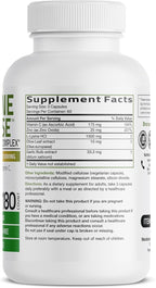 Bronson L-Lysine Defense Immune Support Complex 1500 MG L-Lysine Plus Olive Leaf, Garlic, Vitamin C and Zinc - Non-GMO, 180 Vegetarian Capsules