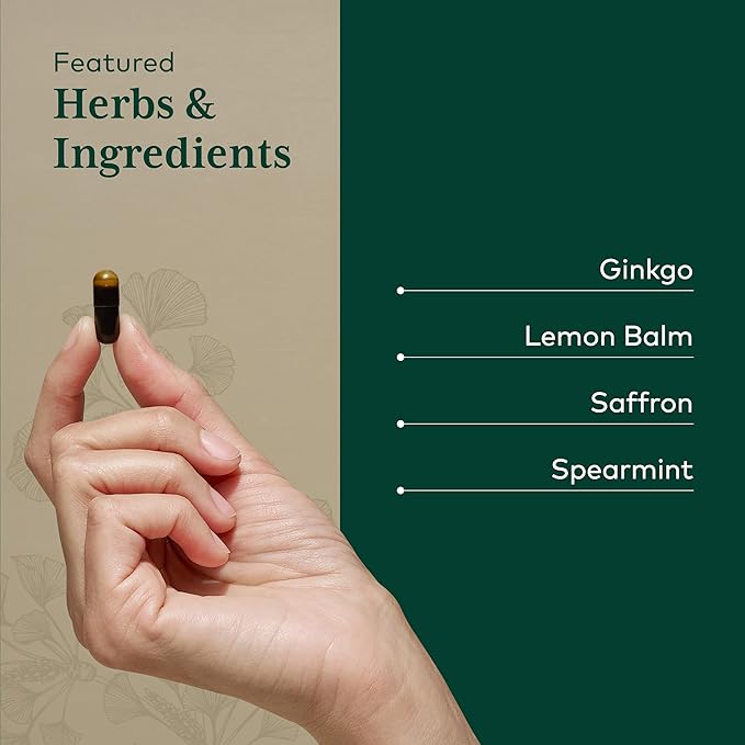 GAIA HERBS PRO Nootropic Focus - Brain Health Support Supplement* - Nootropic Supplement with Saffron, Ginkgo Leaf Extract & Lemon Balm - Vegan, Gluten-Free - 40 Liquid Phyto-Caps (20 Servings)