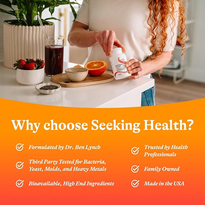 Seeking Health Multivitamin One MF - MTHFR Support Supplement with Calcium Folinate & Vitamin B12 - Easy-to-Digest - Methyl-Free Vegetarian Capsule - 45 Veggie Capsules