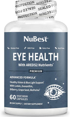 NuBest AREDS 2 Eye Vitamins with Beta Carotene Carrot Powder, 20mg Lutein, 4mg Zeaxanthin, Bilberry, Grape Seed, BioPerine, B-Complex, Multivitamin for Eye Health | 1 Month Supply