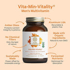 PURE SYNERGY Vita·Min·Vitality | Natural Multivitamin for Men | Men’s Daily Multivitamin Made with Organic Whole Foods | for Energy, Stress, and Immune Support (60 Tablets)