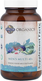Garden of Life Organics Men's 40+ Multivitamin with Prostate Support, B12 & Vitamins – Vegan Daily Whole Food Multivitamin, Non-GMO, Certified Organic, 60 Tablets