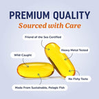 Triple Strength Omega 3 Fish Oil 1200 mg | EPA & DHA | Wild Caught, Sustainably Sourced Omega-3 Fatty Acids | Premium Burpless Fish Oil Supplements | Non-GMO, Third-Party Tested | 30 Softgels
