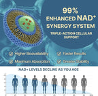 NAD+ Supplement 1600mg Extra Strength - Liposomal NMN Alternative with Resveratrol, Urolithin A, CoQ10, Quercetin & ALA - Mitochondrial Energy & Anti-Aging, Cell Regeneration, 60 Softgels