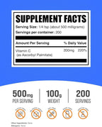 BulkSupplements.com Ascorbyl Palmitate Powder - Vitamin C Ester, Vitamin C Supplement - Gluten Free, 500mg per Serving, 100g (3.5 oz) (Pack of 1)