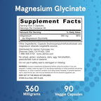 Jarrow Formulas Magnesium Glycinate Veggie Capsules - 360 mg Magnesium per Serving, Supports Relaxation and Healthy Sleep, 90 Count, 30 Day Supply