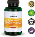 Swanson Super Stress B-Complex Energy and Wellness Supplement for Busy Adults Seeking Daily Vitamin B Support (240 Capsules, 2 Pack)