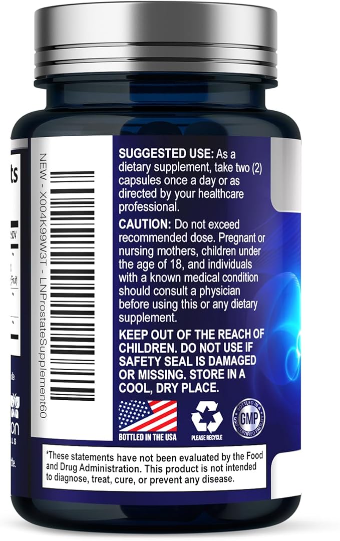 Prostate Health Supplements for Men - 3X Strength with Saw Palmetto Blend Stinging Nettle Root & Pumpkin Seed Support Complex - Supports Bathroom Trips Prostate & Urinary Health - 60 Capsules