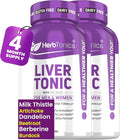 Herbtonics Liver Cleanse Detox & Repair | 20-in-1 Liver Detox Complex | Milk Thistle Supplement with Artichoke, Dandelion, Turmeric, Berberine | 240 Vegan Capsules