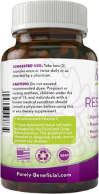 PURELY beneficial RESVERATROL1450-90day Supply, 1450mg per Serving of Potent Antioxidants & Trans-Resveratrol, Promotes Anti-Aging, Cardiovascular Support, Maximum Benefits(1bottle)