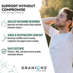 Granions Histamine Balance Complex - Quercetin with Bromelain, NAC and Vitamin C - D-Hist Seasonal Histamine Blocker & Immune Support Supplement for Adults and Children - 60 Vegan Capsules