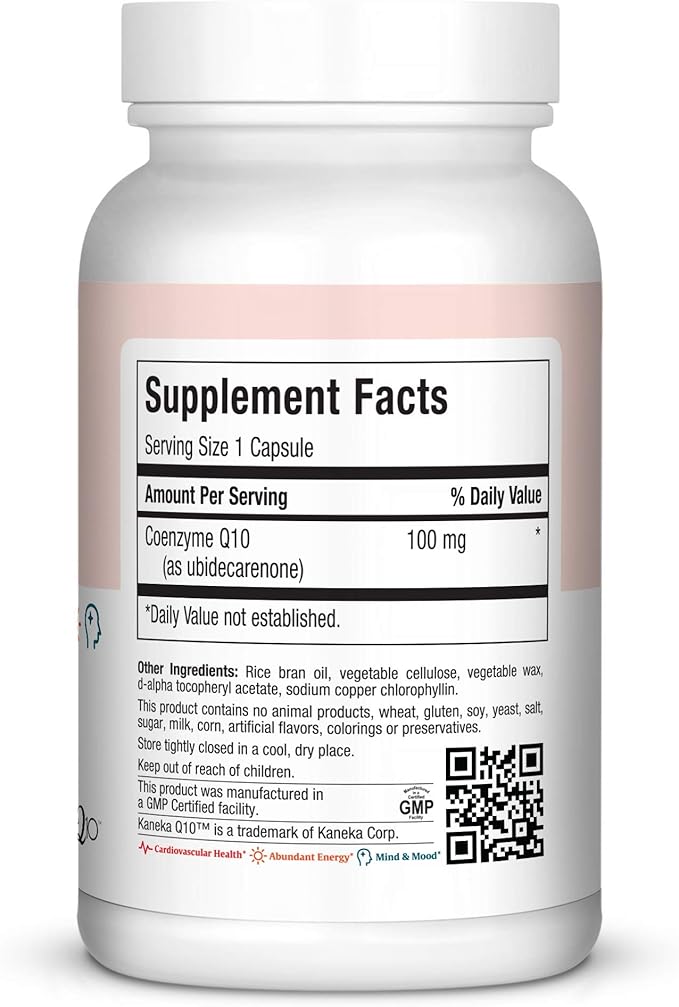 Maxi Health COQ10 100mg Capsules – 100mg Coenzyme Q10 for Heart & Energy Support – Kosher Certified CO Q 10 Supplement – Non-GMO and Gluten-Free Heart Health Supplements - 90 Liquid Capsules