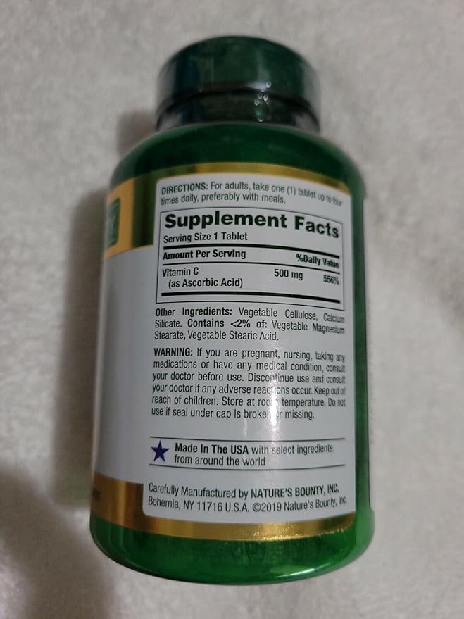 Nature's Bounty Pure Vitamin C 500 mg Tablets 250 Tablets (Pack of 9)