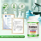 NMNH (Dihydronicotinamide Mononucleotide), NMN Alternative Supplement w/Niacinamide (Vitamin B3), Quercetin, Trans-Resveratrol, Support NAD+, Skin Cell Health*, Anti-Aging & Energy, 120 Caps